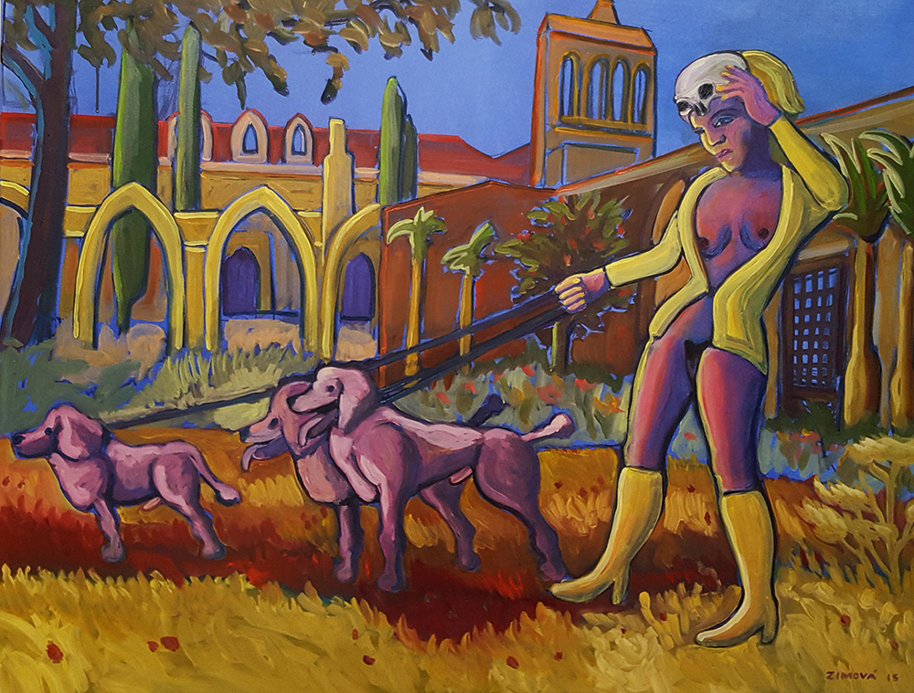 Jana Zimová, Death on Vacation, 100×80 cm, Öl auf Leinwand, 2015