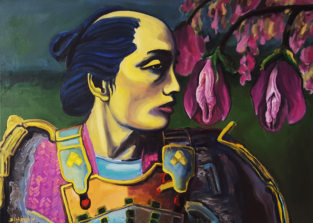 Jana Zimová, Flowers of the Warrior, 60×80 cm, Öl auf Leinwand, 2016