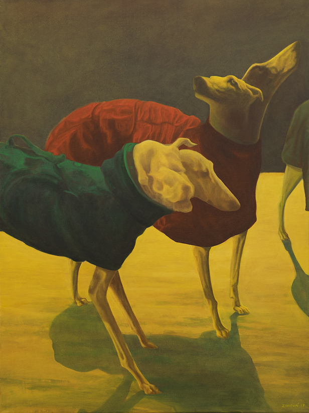 Jana Zimová, In the Middle, 60×80 cm, Öl auf Leinwand, 2017