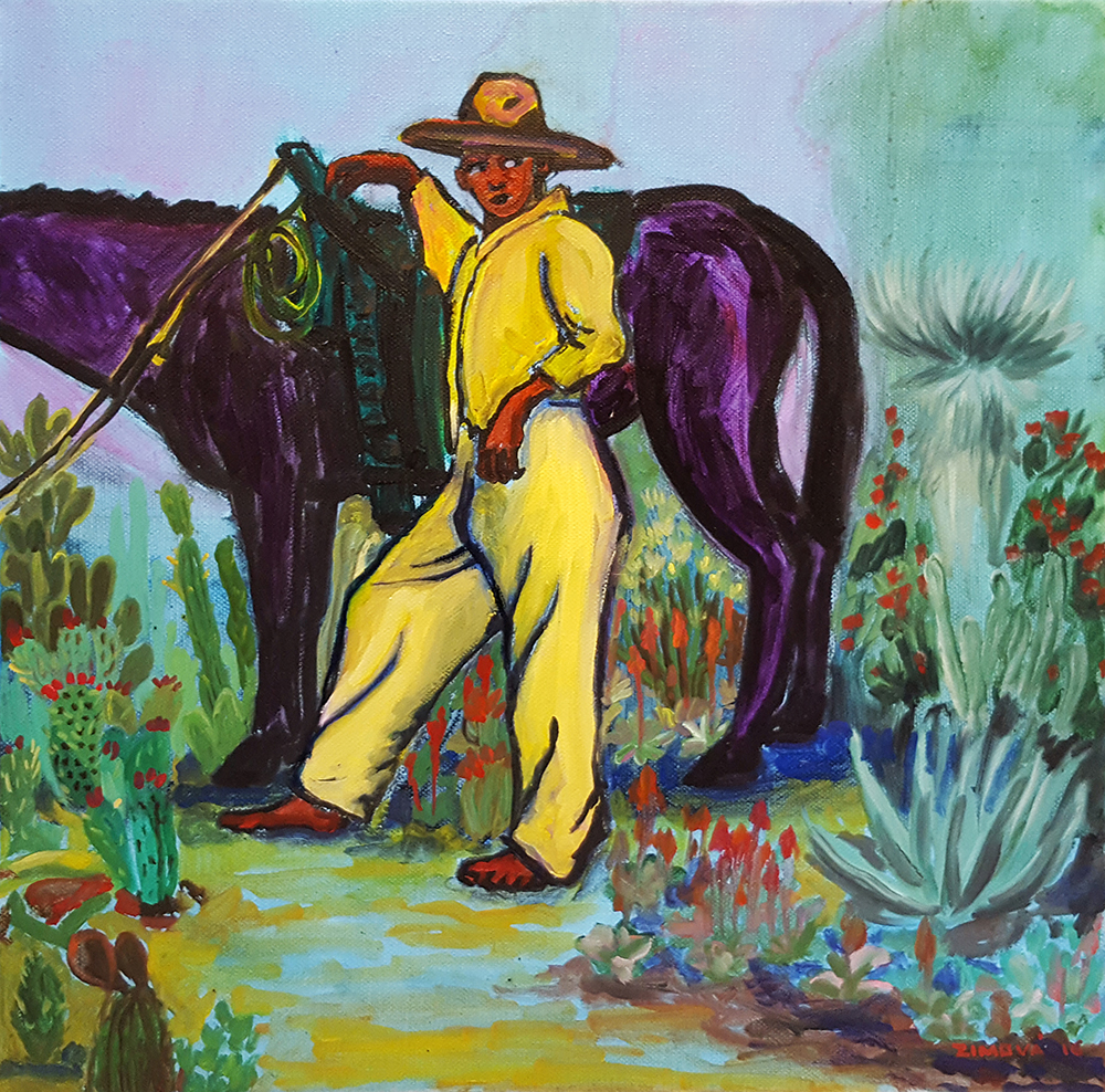 Jana Zimová, Stay Still, 40×40 cm, Öl auf Leinwand, 2016