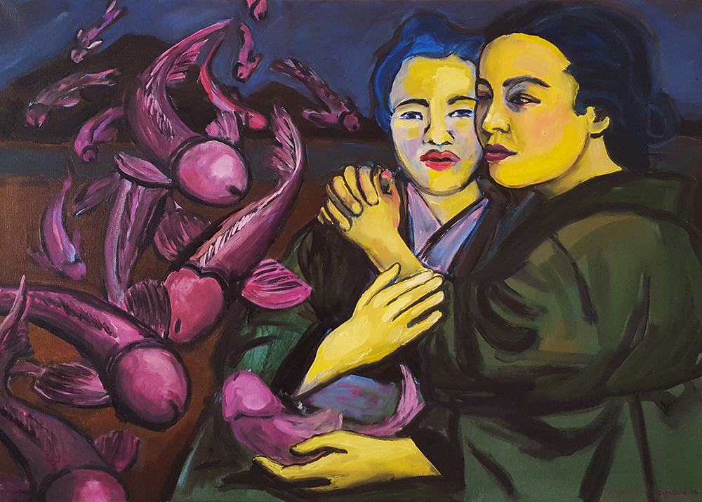 Jana Zimová, The Fishing, 60×80 cm, Öl auf Leinwand, 2016