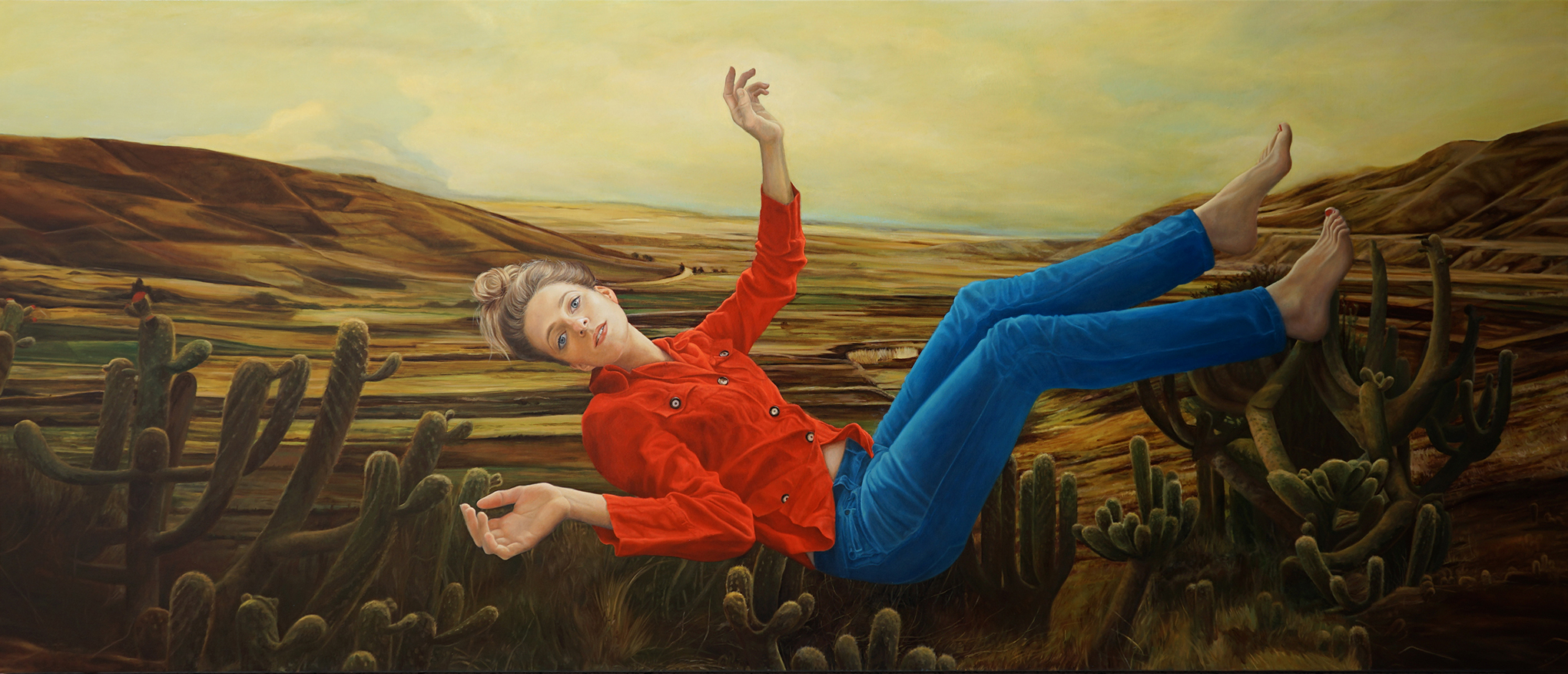 Jana Zimová, The Harvest, 260×110 cm, Öl auf Leinwand, 2017