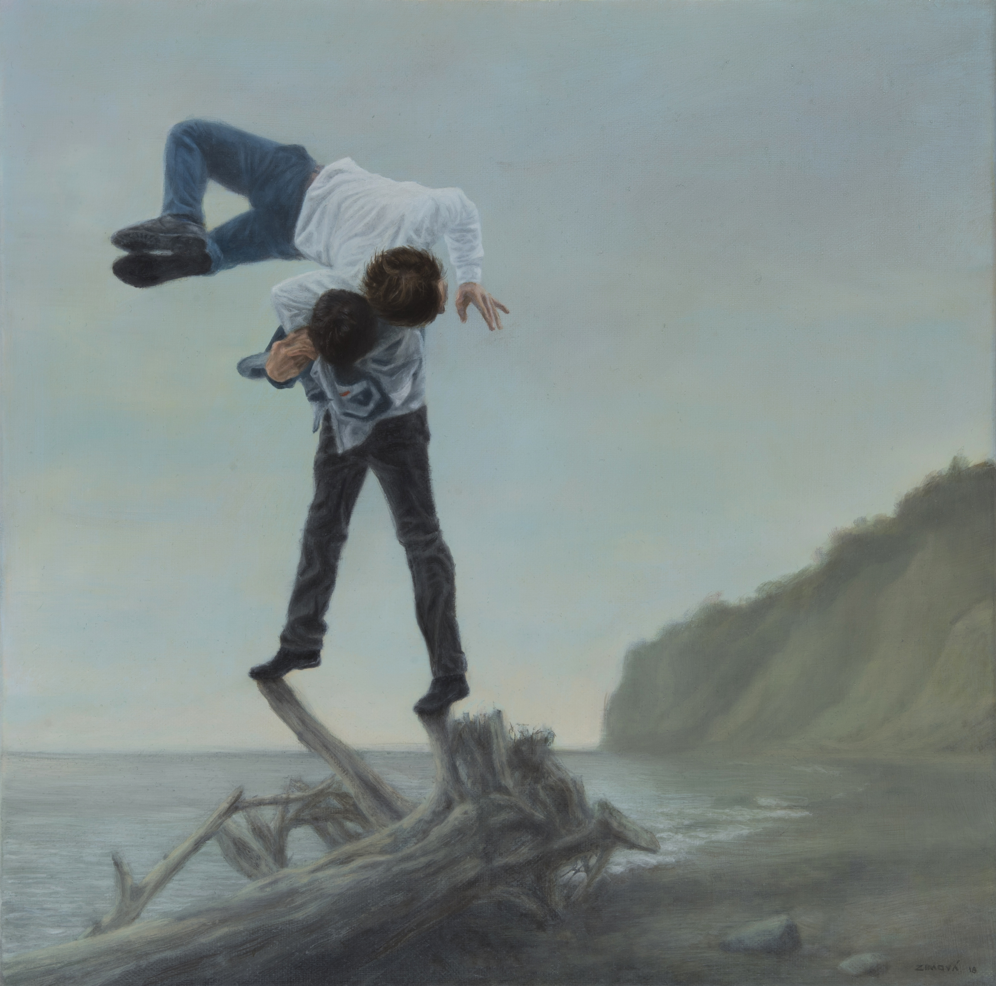 Jana Zimová, The Substantial Friendship, 40×40 cm, Öl auf Leinwand, 2018