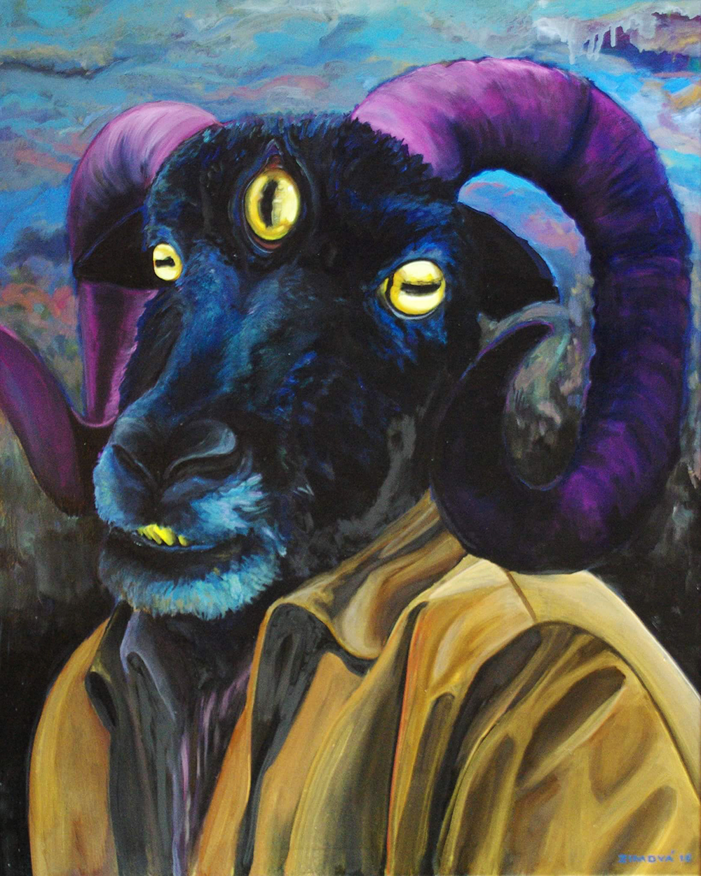 Jana Zimová, Wolf in Sheep Clothes: Hope, 70×90 cm, Öl auf Leinwand, 2016